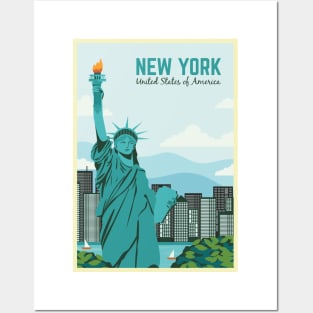 New York, USA - Vintage Travel Poster Posters and Art